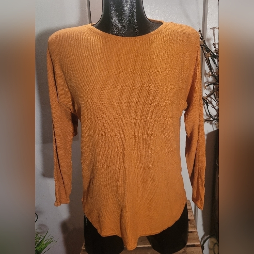 Michael Kors Dark Golden Yellow Long Sleeve Top Size M